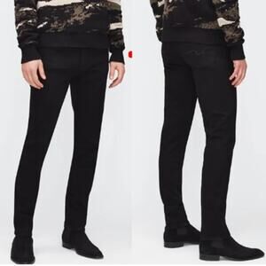 7 For all Mankind Luxe Performance Standard Tapered Jeans Black Men's W32/L28